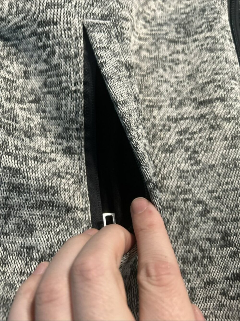 Gray Womens Full-Zip Jacket Mock Neck Textured Knit Design Long Sleeve Good Cond - Picture 4 of 7